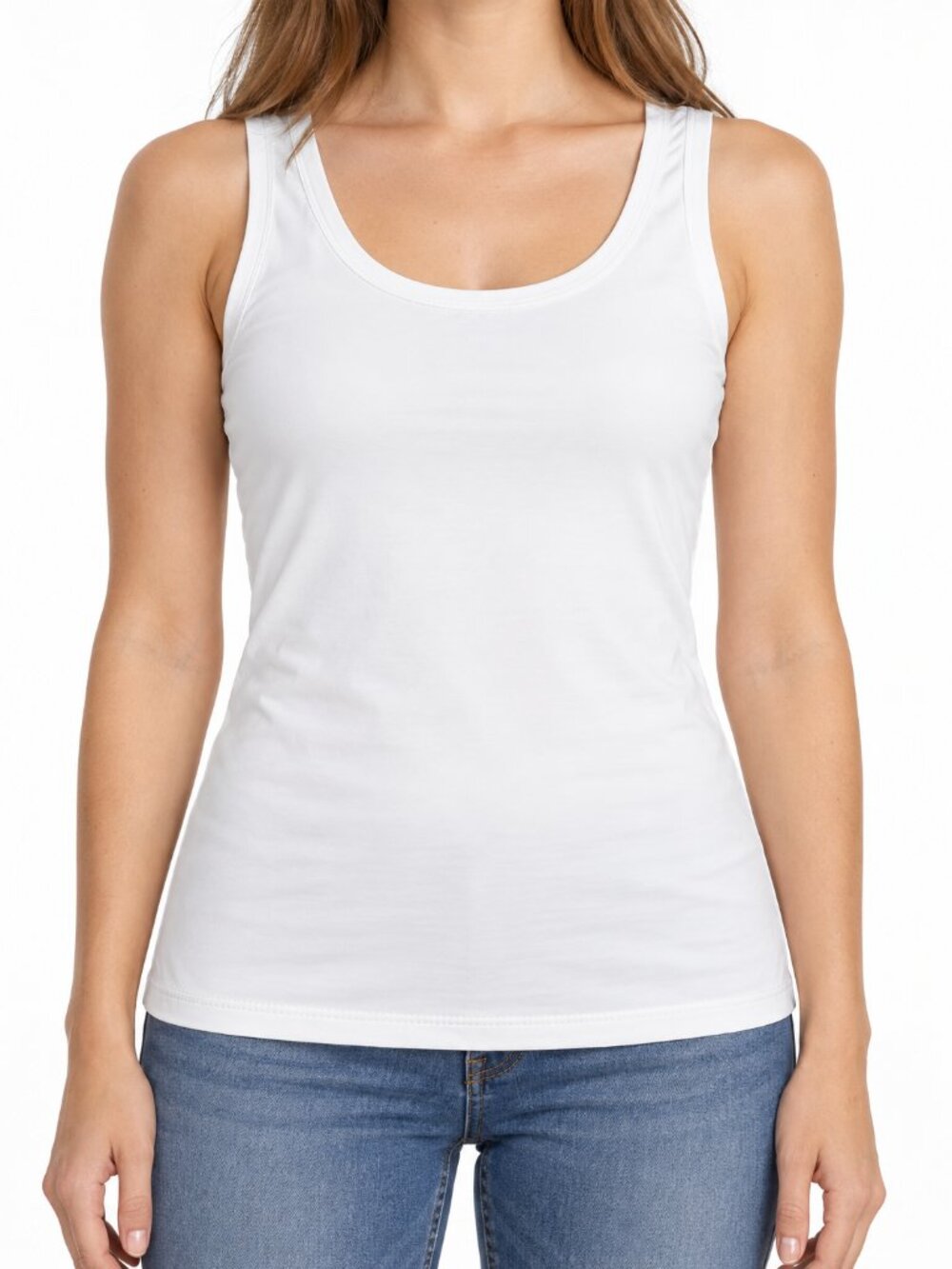 CDP & Co White Stretch Tank Top Size Small